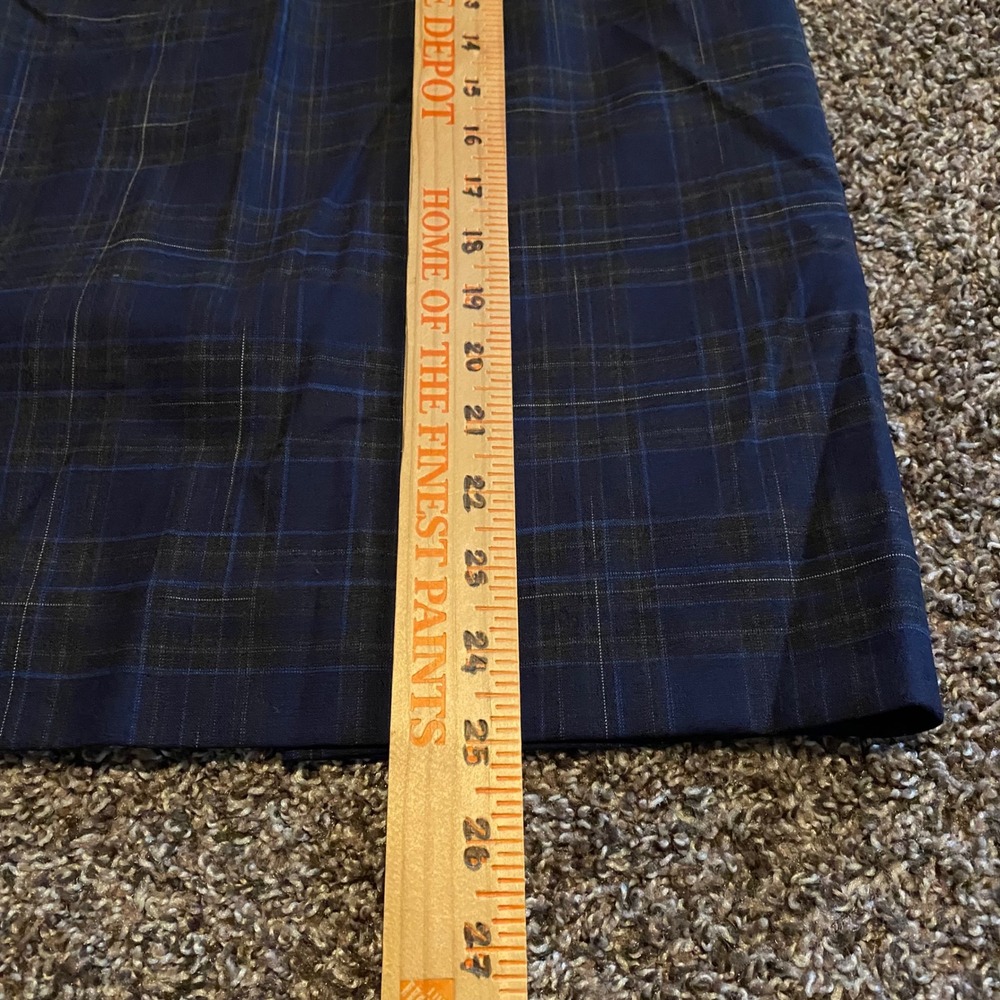 MM LaFleur Pencil Skirt Dark Academia Plaid Wool Workwear Women 4 Navy Black - Picture 7 of 7